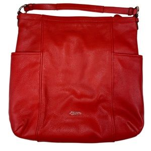 COACH | Red Pebbled Leather Satchel Bag